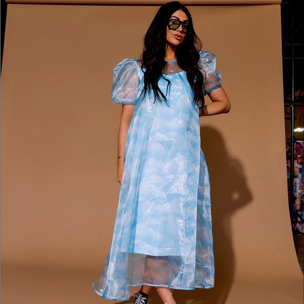 Dressed in Lala Star Energy Organza Dress in Blue